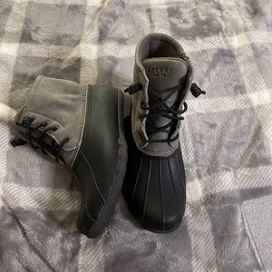 Grey Sperry Boots